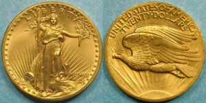 1907 High Relief Saint Gaudens Double Eagle, Image Smithsonian Institution